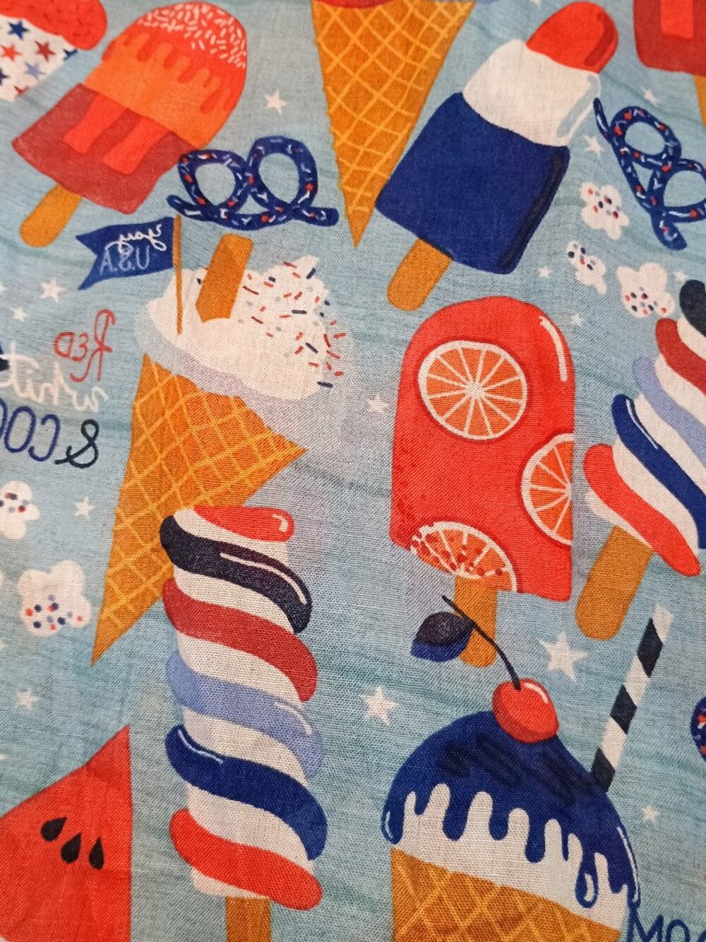 4th of July Scarf "Food" theme